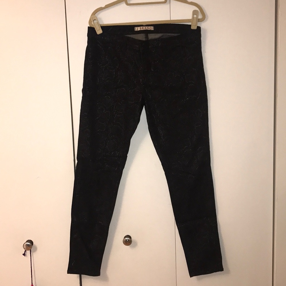 JBrand Skinny Jean with Snake Skin Detailing